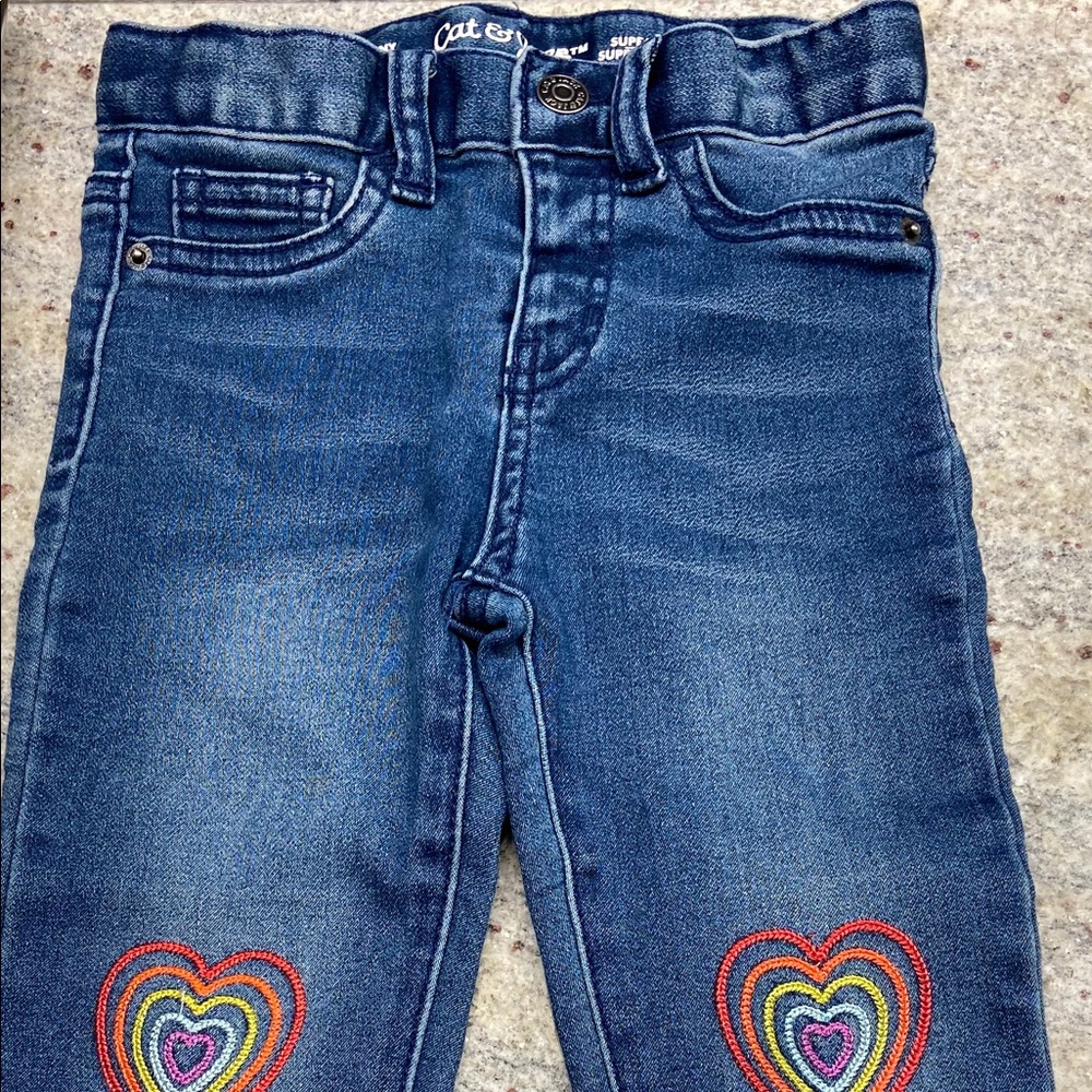 SOLD.   Cat & Jack 3T Heart Jeans - NWOT